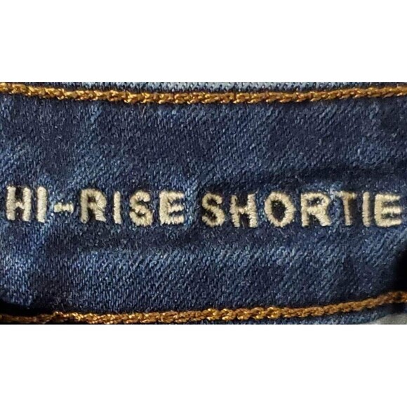 American Eagle Women' s Hi Rise Shortie Distressed Denim Jean Shorts Size 6, 28W - Picture 5 of 6